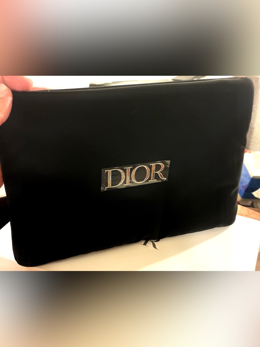 Ultra lux Dior Metal Embossed Rare Ultra Soft velvety black M-L Trousseau Bag - Picture 3 of 17